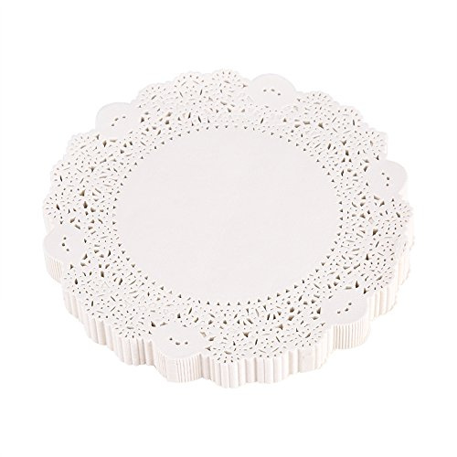 180 St Pappersdukar, Ihåliga Dekorativa Doilies Bordstabletter Runda Doilies Papper Servis Dekoration för Tårtor Desserter Hantverk(10.5 inch diameter 26.5cm)