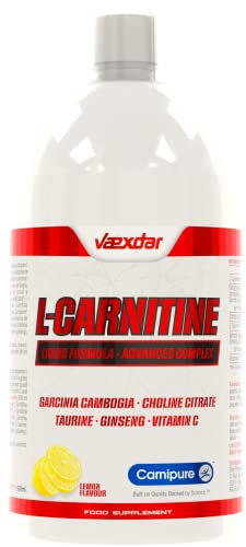 Vaexdar - L Carnitina Liquida | Garcinia Cambogia + Taurina + Citrato de Colina + Ginseng + Vitamina C | L Carnitina | Sabor Limón | 500ml | Carnitina Liquida | Aporte extra de Energía