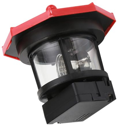 OSALADI Éclairage de paysage solaire rouge LED alimenté par rotation pour terrasse ornement étang phare outil pratique en plein air extérieur décors degrés lumière cour jardin maison pelouse lampe