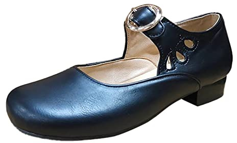 Scarpe da Donna per Il Tempo Libero Four Seasons Tinta Unita Antiscivolo con Tacco Punta Cinturino con Fibbia Traspirante Scarpe di Stoffa Pigre Cartella Lavoro Tracolla (Blue, 40)