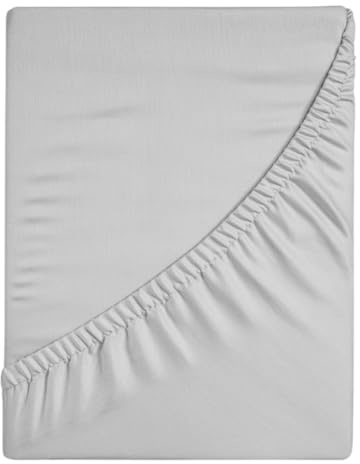 Venice Home 100% Cotton Fitted Sheet Only - Deep Pocket up to 16inch - All-Around Elastic - T-Shirt Fabric Jersey Knit - Extra Soft - Easy Fit - All Season - Comfy (Gray, Queen)