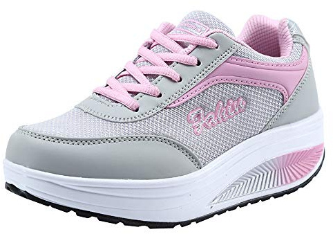GENÉRICO Zapatillas Deportivas Mujer Invierno Zapatos de Deporte Suaves con Fondo Elevado Zapatos de Balancín de Malla Zapatos de Moda