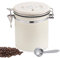 XPOOP Recipiente para Granos de Café, Lata al Vacío de Acero Inoxidable, Bote Hermético para Café Molido, Granos, Harina, Cereales, Azúcar (Beige)