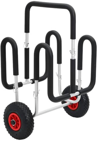 vidaXL SUP Trolley für 2 Surfbretter, Doppel Transportwagen für SUP Board Surfboard, Kanuwagen Bootswagen, 90kg Aluminium