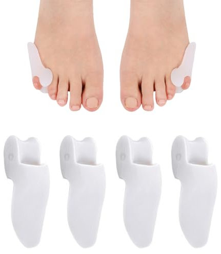 OQKAHIV Correttore Alluce Valgo con Separatori per i Dita del Piede - Kit da 4 pezzi in Silicone per Correggere l'Alluce Valgo e Separare le Dita dei Piedi, Mignolo e Piccolo,