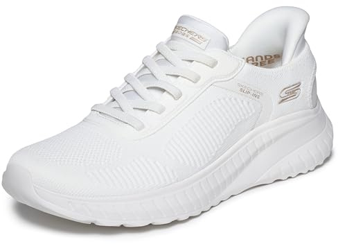 Skechers Women's Slip-Ins Squad Chaos Trainer, Off-White, 4 UK