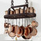 KES 85x39cm Ölbronze Topfhalter Pfannenhalter Hängeregal Küche Topfregal Deckenregal Hängend Küchenregal Deckenregal Küchenorganisation Pfannen Topf Organizer mit 20 Abnehmbaren Haken, KUR221S85-OB