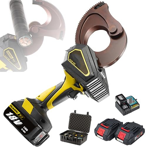 Tagliacavi Elettrico, cesoie per Cavi con Batteria al Litio 2 * 18V, tagliacavi a cricchetto con Spessore della Lama da 10 mm, taglierina Laterale per Cavo Cu/al da Φ50 mm e Cavo Armato