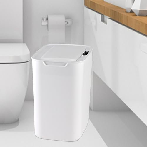 Herboom Sensor Mülleimer 10L, Automatischer Mülleimer mit Sensor, Elektrischer Mülleimer Abfalleimer mit Deckel, Mülleimer Bad, Intelligenter Kunststoff-Mülleimer für Küche Badezimmer Büro