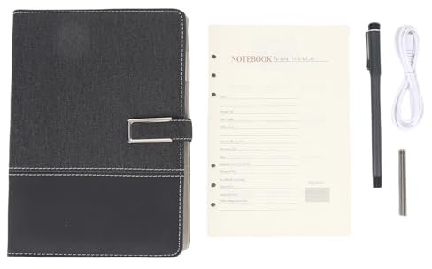 Digital Smart Pen Notebook Set Real-Time Smart Writing Sync Experience for Study Notes Drawing Applicable Phones and Tablets (Black)