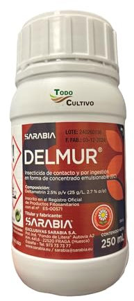Insecticida concentrado deltametrima 2,5%. 250 ml. Hasta 500 litro de tratamiento. Delmur