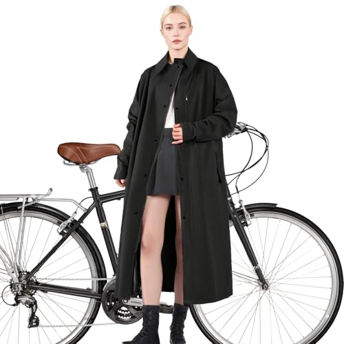 Yurosuis Lång regnrock – lång regnponcho för män – andningsbar packvindjacka lätt trenchcoat utomhuskläder unisex vuxna