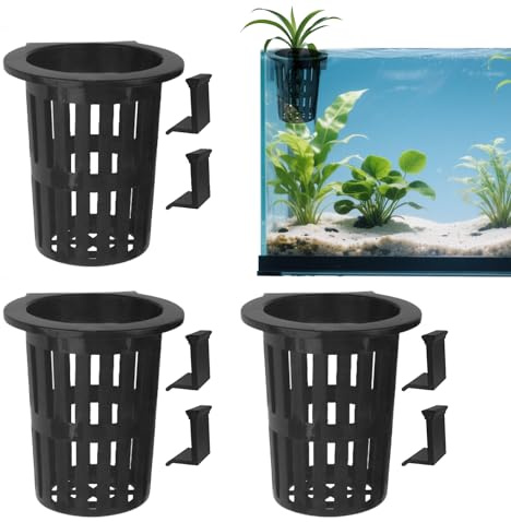 Cestas para Plantas Acuáticas - Decoración Acuática con Gancho Y - Accesorios para Terrario Paludario Estanque De Camarones Y Plantas De Interior