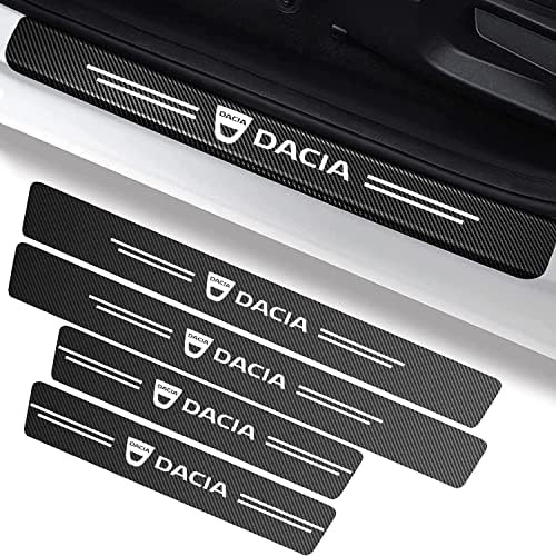 4 Piezas Protectores de Umbral de Puerta de Coche de Fibra de Carbono para Dacia Duster II 2018-2023, Decoración para Estribos Accesorios Coche