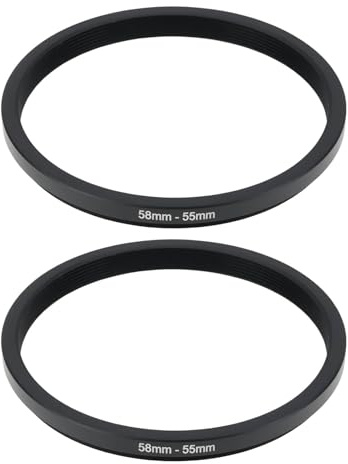 Briny River 2 Anillos Adaptadores de Lente de Metal de 58 Mm A 55 Mm Compatible con Accesorios de Lentes de Cámara