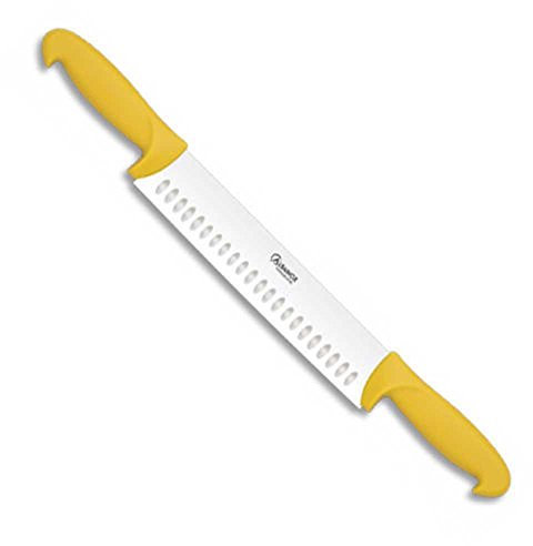 Martinez Albainox Couteau à fromage professionnel avec double manche et lame alvéolée des 2 côtés 25 cm