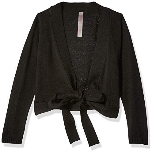 Capezio Damen Wrap Sweater - Girls Wickelpullover, Schwarz, 10 Jahre EU