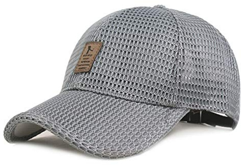 CHENNUO Mesh Cap Basecap herr keps baseball cap lätt sport löpmössa 5 färger, Mörkgrå