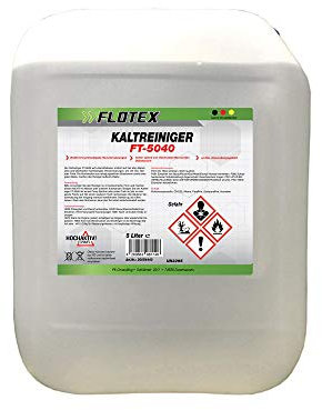 Flotex® Kaltreiniger 5L - Motorrad Reiniger entfernt Öl, Teer & Fett rückstandsfrei - Nicht korrosiver Auto Reiniger - hochwirksames Motor Reinigungsmittel