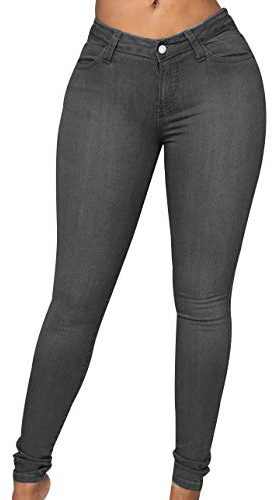 Vaqueros Mujer Cintura Alta Skinny Patchwork Jeans Tiro Alto Mujer Tejanos Pantalon Vaquero Pitillo Mujer Jean Ajustados Mujer Denim Fit Jeans Talle Alto Slim Pitillos Mujer Tallas Grandes Gris 2XL