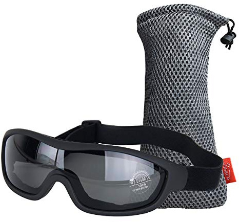 Viriber Motorcycle Goggles - UV Protective Outdoor Glasses, Dust-proof Combat Goggles (Grey)
