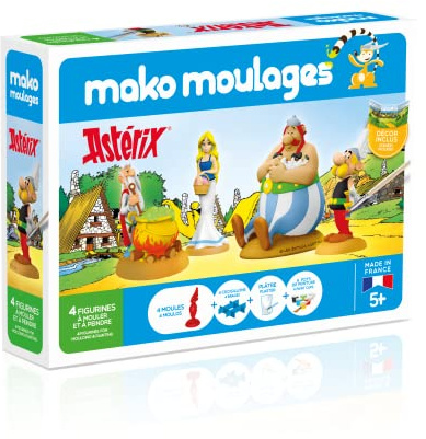Mako moulages - Astérix et Obélix - Kit de loisirs créatifs - Plâtre et Peinture - Coffret de 4 moules - Fabriqué In France - Pour des enfants dès 5 ans - 39089