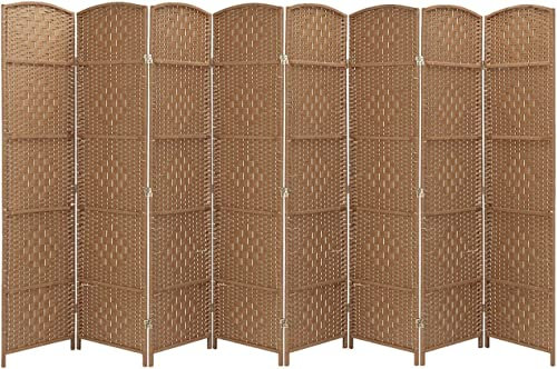 Panana Room Divider 8 Panel Wall Partition Privacy Screen Area Separator Foldable (8Panel-Natural) H180cm*W320cm (MC-HCSEWT01)