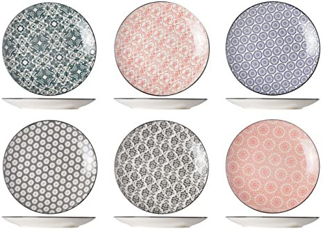 Cosy & Trendy Assiette Plate Délirio 6 Assortis-D23.5 Cm-Lot de 6