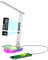 Schreibtischlampe LED Dimmbar mit Ladefunktion Uhr,Tischlampe Touch Dimmbare mit 3 Farbstufen und 5 Helligkeiten,lampe mit USB Anschluss,Uhr,Farbnachtlicht,LCD,Temperatur für Schlafzimmer,Büro (weiß)