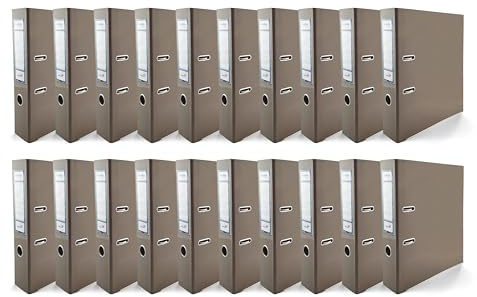 Netuno 20 archivador marrón cacao brillante A4 ancho 7,5 cm anillas duraderas resistente papelería documentos oficina escuela organización práctica almacenamiento eficiente estable