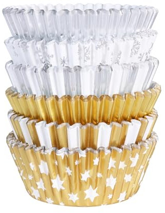 PME Natalizi Pirottini rivestiti in Alluminio - Metallici Oro & Argento (100 unità)