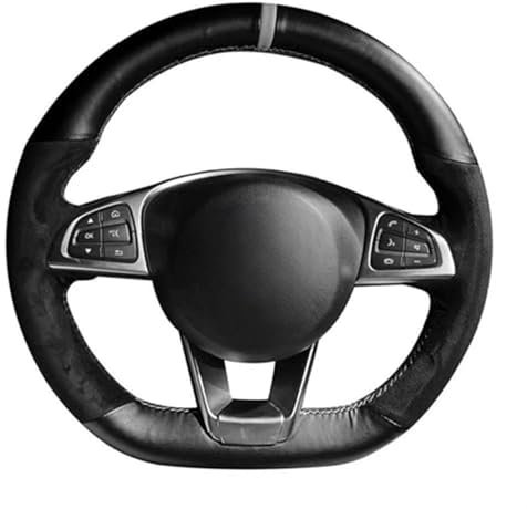 JOVERI Funda for Volante de Coche, for Mercedes-Benz, for Clase S S500 Clase A, for Volante de Piel de Gamuza Antideslizante AMG A45 Cubierta del Volante del Coche(Black Yellow Thread)