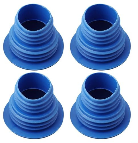 Drenaje eficiente con 4 anillos de sellado de silicona para lavadoras y tuberías de alcantarillado (azul)