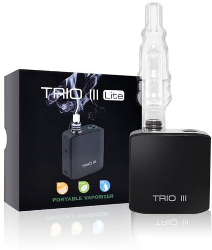 Aisvape TRIO III vaporizzatore Cannbis | Camera sostituibile rapidamente | Batteria 18350 sostituibile | Dimensione portatile | Mini soffiatore d'acqua | Bocchino in vetro evaporatore erbe