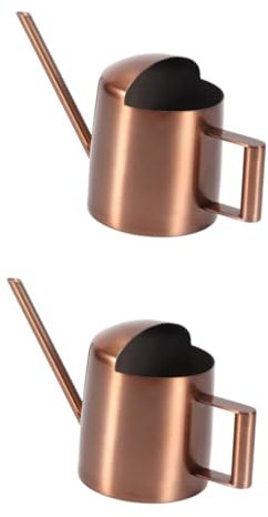 HEMOTON 2 Piezas Regadera Pequeño Riego Puede Maceta De Agua para Plantas Jarra De Plantas De Agua Riego De Plantas Botellas De Riego De Jardín Acero Inoxidable Light Brown