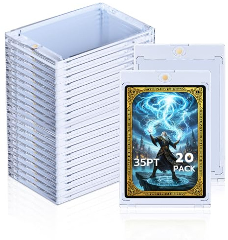 Tolesum Aggiornato 20 Pezzi 35PT Magnetic Trading Card Holder,Bustine Protettive UV Protezione Custodie Porta Carta Trasparente Magnetiche Carta Cornici Carte Collezionabili per Magic, MTG, Baseball
