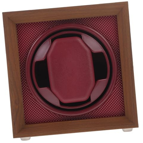 SAFIGLE Caja Enrolladora De Reloj Mecánico Automática De Madera De Nogal Negro Panel Interior Rojo Abs, Función De 3 Modos Ajustables, Adecuado para Coleccionistas y Protección Silenciosa De Relojes