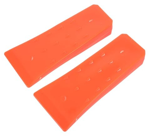 BESTonZON Lot de 2 Coins d'Abattage en Plastique Orange 20 CM Outils de Bûcheronnage Résistants aux Intempéries Coupe Sécurisée des Arbres en Jardin et Foresterie