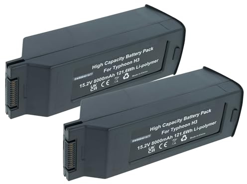 vhbw 2X batería Compatible con Yuneec Typhoon H3 dron, multicóptero, cuadricóptero (8000 mAh, 15,2 V, Li-Poli)