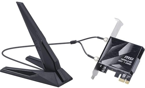 MSI Herald BE9400 Carte PCIe WiFi 7 tri-Bande pour Ordinateur de Bureau, Bluetooth 5.4, 6 GHz, MLO, 320 MHz, 5.8 GB/s