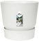 Elho Greenville Rond 40 - Pot De Fleurs avec Un Réservoir d'eau Intégré - Interieur & Extérieur - Plastique 100% Recycle - Ø 39.0 x H 36.8 cm - Blanc/Blanc