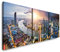 EAUZONE GmbH Bangkok Thailand 220 x 70cm - 3 Bilder je 70x70cm Bild XXL Panorama Deko Wandbilder auf Leinwand