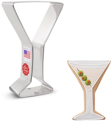 Ann Clark Martini Glass Cookie Cutter Large, 4-1/4” Made in USA