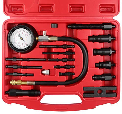 WiMas Motorkompressionstester TDI CDI Diagnosetest Manometer Kit, Messgerät 0-1000PSI Motorzylinder Drucktest Kit, für Auto Dieselmotoren Traktor