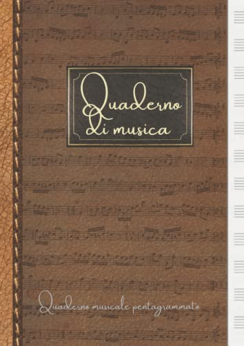 Quaderno di Musica | Quaderno musicale pentagrammato: 12 pentagrammi per pagina grande formato A4, carta bianca di qualità 90 g/m²