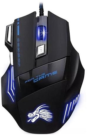 Ecoshopmaster Mouse Gamer Óptico USB Dragón con Luz Led RGB 5500 dpi