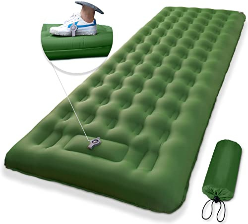MEETPEAK Materassino gonfiabile extra spesso da 12,7 cm, pompa integrata, materasso ad aria da campeggio impermeabile durevole per viaggi zaino in spalla, escursionismo, compatto e leggero materassino
