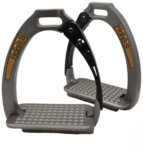 Horses Sicherheitsbügel, entworfen für maximale Sicherheit und Komfort des Reiters, modern und elegant (Carbon/Schwarz)