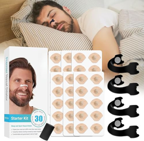 Respirelief, Intake Breathing Nasal Strip,120 Stück Magnetischer Anti Schnarch Nasenspreizer, Nasenstrips Gegen Schnarchen für Reisen, Hote, Besser Schlafen und Atmen, Nasenstau Therapie GeräTe