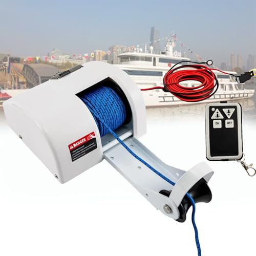 DPLWJPP Marine Boat Electric Anchor Winch,12v Saltwater Boat Windlass Anchor Winch Kit,Heavy Duty Towing Winches For Fishing Boat Pontoon Boat